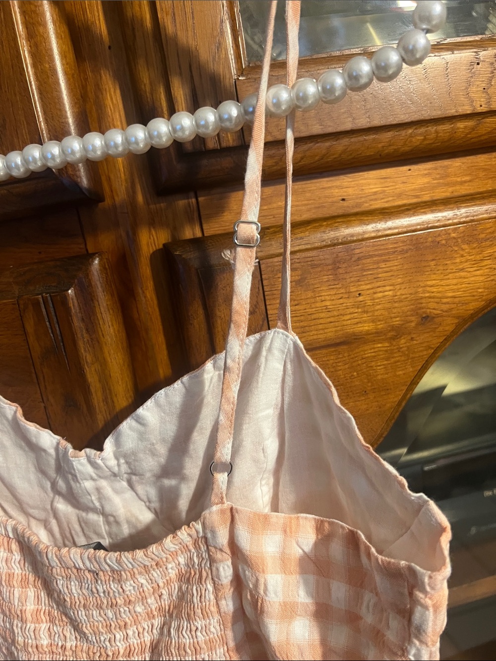 Forever 21 Peach Gingham Textured Romper - Picture 7 of 13